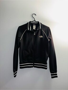 The North Face Black Jacket with White Piping